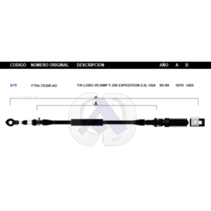 CDT31 CABLE DE TRANSMISION FD PICK UP AUT MOTOR 5.0L 95-96 #879