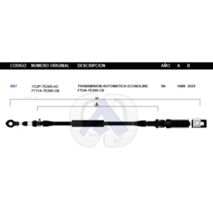 CDT37 CABLE DE TRANSMISION FD ECONOLINE AUT 96 #887