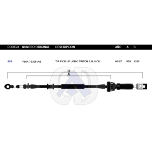 CDT38 CABLE DE TRANSMISION FD PICK UP AUT MOTOR 5.4L  05-07 #888