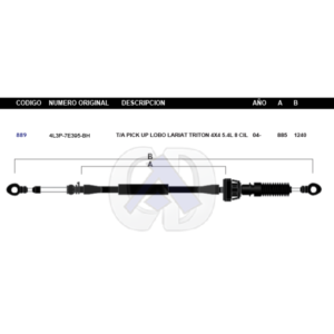 CDT39 CABLE DE TRANSMISION FD LOBO AUT MOTOR 5.4L 04 #889