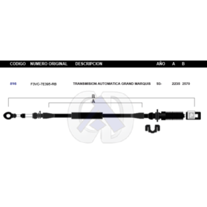 CDT42 CABLE DE TRANSMISION FD GRAND MARQUIS AUT 93 #898