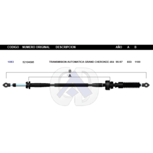 CDT46 CABLE DE TRANSMISION DG G CHEROKEE AUT 4WD 95-97 #1083