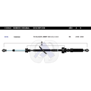 CDT49 CABLE DE TRANSMISION GM BLAZER AUT MOTOR 4.3L 4WD 98-05 #664A