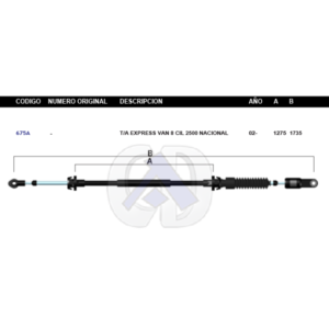 CDT51 CABLE DE TRANSMISION GM EXPRESS VAN AUT 02 #675A