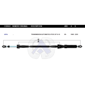 CDT52 CABLE DE TRANSMISION GM S-10/SONOMA AUT 03 #689A