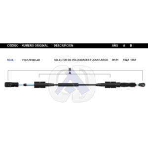 CDT54 CABLE DE TRANSMISION FD FOCUS STD LARGO 00-01 #802A