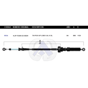 CDT55 CABLE DE TRANSMISION FD LOBO AUT MOTOR 5.4L 04-08 #803A