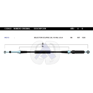CDT59 CABLE DE TRANSMISION MT ECLIPSE 95-98 AUT #313