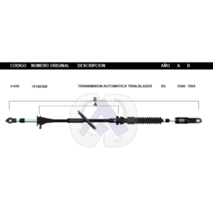 CDT61 CABLE DE TRANSMISION GM TRAIL BLAZER 03 AUT #640B