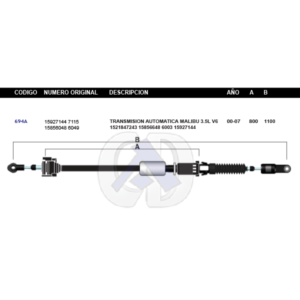CDT63 CABLE DE TRANSMISION GM MALIBU 3.5L 00-07 #694A