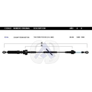 CDT65 CABLE DE TRANSMISION FD FOCUS 00-06 AUT 2.0L #824A