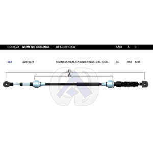 CDT70 CABLE DE TRANSMISION GM CAVALIER 94- TRANSV 2.8L  #668