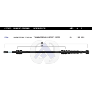 CDT71 CABLE DE TRANSMISION FD ECOSPORT 03-07 TRANSV CORTO #850A