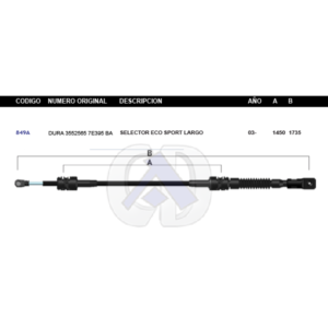 CDT73 CABLE DE TRANSMISION FD ECOSPORT 03-07 LARGO #849A