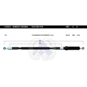 CDT74 CABLE DE TRANSMISION NS PATHFINDER 90-95 T/A #759