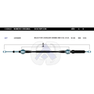 CDT75 CABLE DE TRANSMISION GM CAVALIER 91-95 6 CIL #607