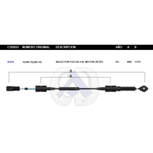 CDT77 CABLE DE TRANSMISION FD FOCUS 01-05 2.0L ZETEC #845A
