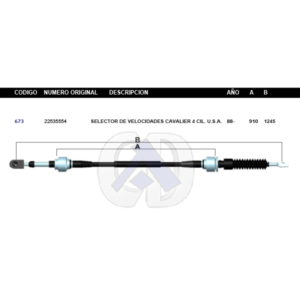CDT80 CABLE DE TRANSMISION GM CAVALIER 87-   4CIL #673