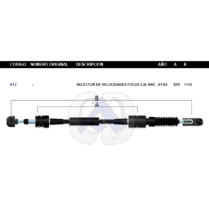 CDT81 CABLE DE TRANSMISION FD FOCUS 01-03 2.0L #812