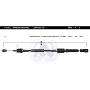 CDT82 CABLE DE TRANSMISION FD FOCUS 01-03 TRANSV CUENCA CHICA 2.0L #813