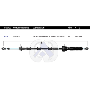 CDT84 CABLE DE TRANSMISION GM ASTRO/SAFARI 97-  4.3L VORTEC #622A