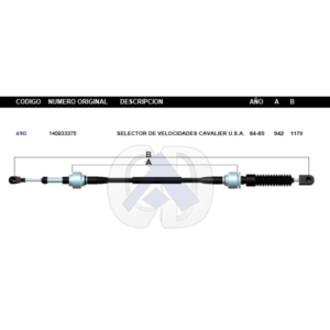 CDT86 CABLE DE TRANSMISION GM CAVALIER 84-85 (140933375 OEM) #690
