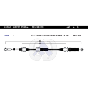 CDT87 CABLE DE TRANSMISION DG H-100 DIESEL 06-   2.4L #1013A