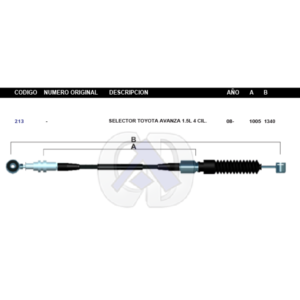 CDT89 CABLE DE TRANSMISION TY AVANZA 07-12 1.5L 4CIL #213