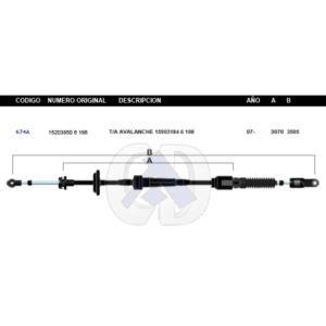 CDT90 CABLE DE TRANSMISION CHEV SUBURBAN/AVALANCHE/TAHOE 07-13 #674A