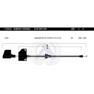 CLC11 CABLE DE COFRE CHEV S-10 95-04 1.96MTS N-NAC #689B