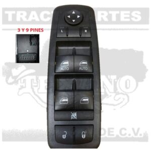 CNT17 CONTROL VIDRIOS DODGE LIBERTY 08-11 C/LUZ (3 Y 9 PINES) LH N-ORI