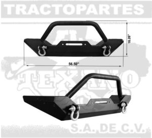 DED202 Defensa Del Dodge Jeep Wrangler TJ YJ 87-06 Negra C/Tirones