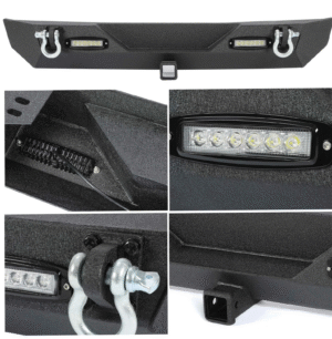DED203 Defensa Tras Dodge Jeep Wrangler TJ YJ 87-06 Negra C/Tirones