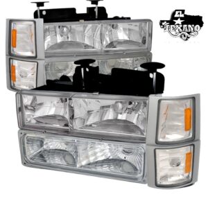 FAR1266 FARO CHEV SILVERADO 94-95 C/CUARTOS FRONTALES Y PUNTA F/CROMADO JGO