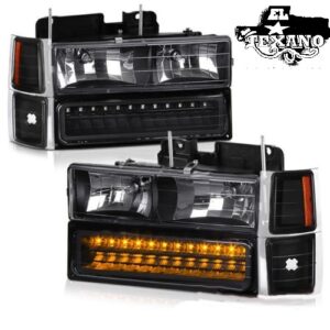FAR1268 FARO CHEV SILVERADO 94-95 C/CUARTOS FRONTALES LED Y PUNTA F/NEGRO JGO