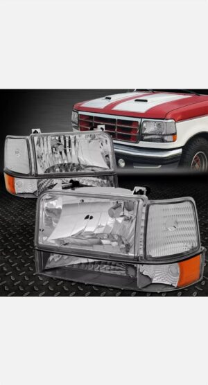 FAR1388 FARO FORD PU F150 92-96 F/CROMADO JGO C/CUARTOS ESQUINA AMBAR