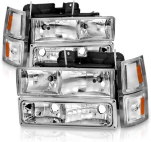 FAR1389 FARO CHEV PU SILVERADO 94-95 F/CROMADO (JGO FAROS, CUARTO FRONTAL, CUARTO PUNTA INF Y SUP LH/RH)