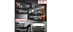 FAR1394 FARO CHEVROLET SILVERADO 03-06 F/NEGRO (JGO FAROS Y CUARTOS FRONTALES LH/RH)