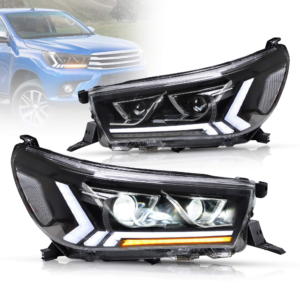 FAR1472 FARO TOYOTA HILUX 16-20 C/LUPA LED ALTA Y BAJA TIRA LED PERFORMANCE (JGO FAROS LH/RH)