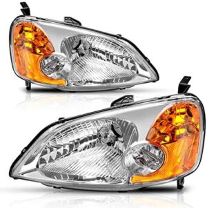 FAR1497 FARO HONDA CIVIC 01-03 2/4 PUERTAS F/CROMADO (JGO FAROS LH/RH)