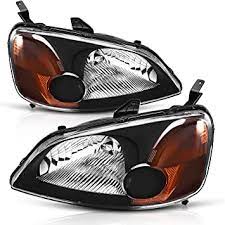 FAR1498 FARO HONDA CIVIC 01-03 2/4 PUERTAS F/NEGRO (JGO FAROS LH/RH)