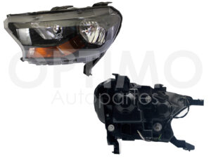 FFNF0442 FARO FORD RANGER 17-22 IZQ F/NEGRO S/MOTOR C/MICA AMBAR (FOCO H7-HB3) (VERSION XL)