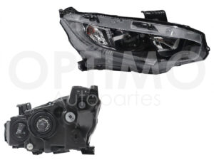 FFNH0251 FARO HONDA CIVIC 19-21 DER F/NEGRO C/LUPA C/DRL FILOS NEGROS 4PTAS