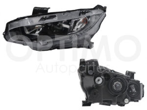 FFNH0252 FARO HONDA CIVIC 19-21 IZQ F/NEGRO C/LUPA C/DRL FILOS NEGROS 4PTAS