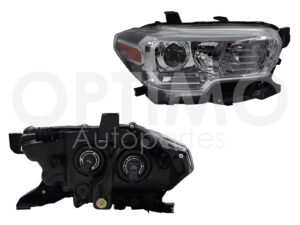 FFNT1601 FARO TOYOTA TACOMA 19-22 DER F/CROMADO C/LUPA C/FILO CROMO Y NEGRO C/MICA AMBAR
