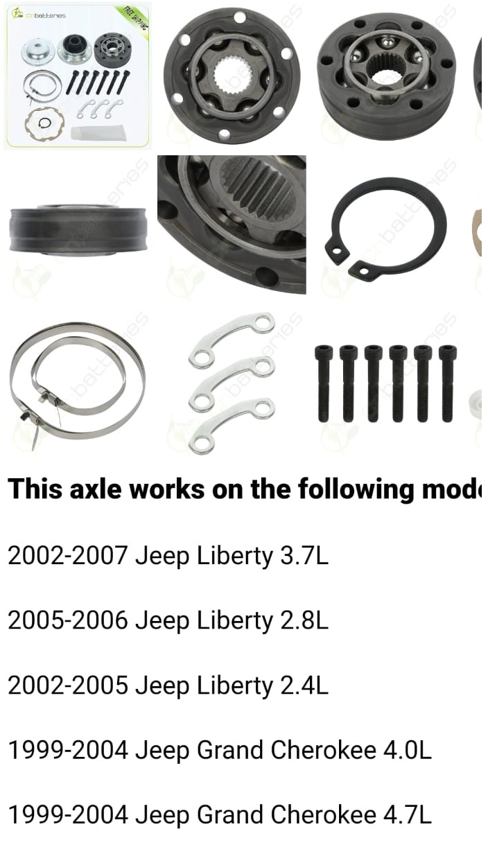 FLE75 KIT DE FLECHA CARDAN JEEP LIBERTY 02-07 3.7L/2.8L/2.4L/ GRAND  CHEROKEE 99-04 4.0L/4.7L – TEXANO AUTOPARTES