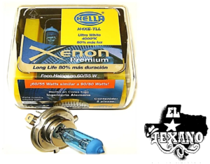 FOC38 FOCO HELLA H4 XENON PREMIUM 80% MAS DURACION 4000K 12V 45W (JGO)