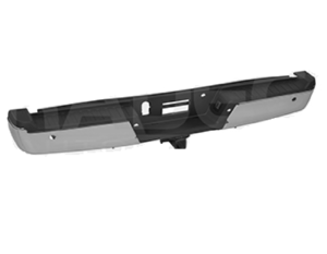 206-1215-29 DEFENSA TRASASERA FD F-150 21-23 C/HOYO P/SENSOR CROMADA C/TIRON COMPLETA POWERBOOST/LARIAT/XL V6/V8 6/8 CILINDROS 3.5/5.0L 2/4 PUERTAS