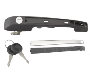 107912 MANIJA EXTERIOR VW GOLF/JETTA A2 87-92/CARIBE 77-87/ATLANTIC 81-87 NEGRA/CROMO METAL GENERICA Derecho Delantera