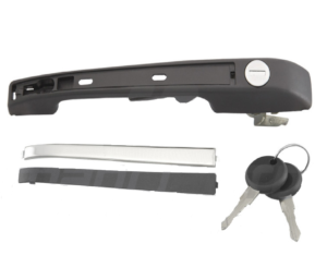 107913 MANIJA EXTERIOR VW GOLF/JETTA A2 87-92/CARIBE 77-87/ATLANTIC 81-87 NEGRA/CROMO METAL GENERICA Izquierdo Delantera